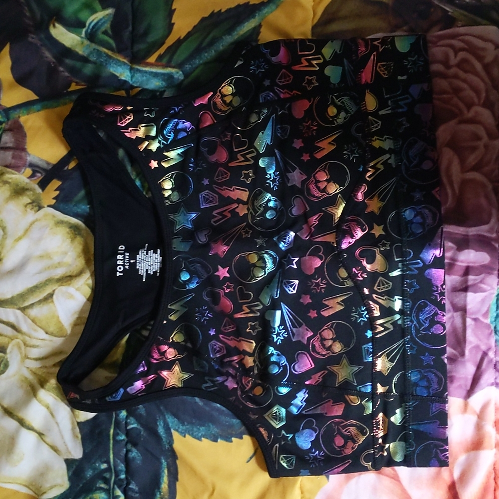 Torrid metallic print sports bra